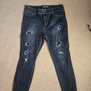 Ripped Dark Blue Skinny Jeans